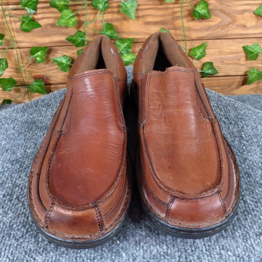 Dr. Scholl's Men Casual Slip On Loafer Shoes Size 10 Daily Comfort Brown Leather